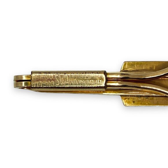 Vintage SWANK Gold Tone Tie Bar - Picture 4 of 4